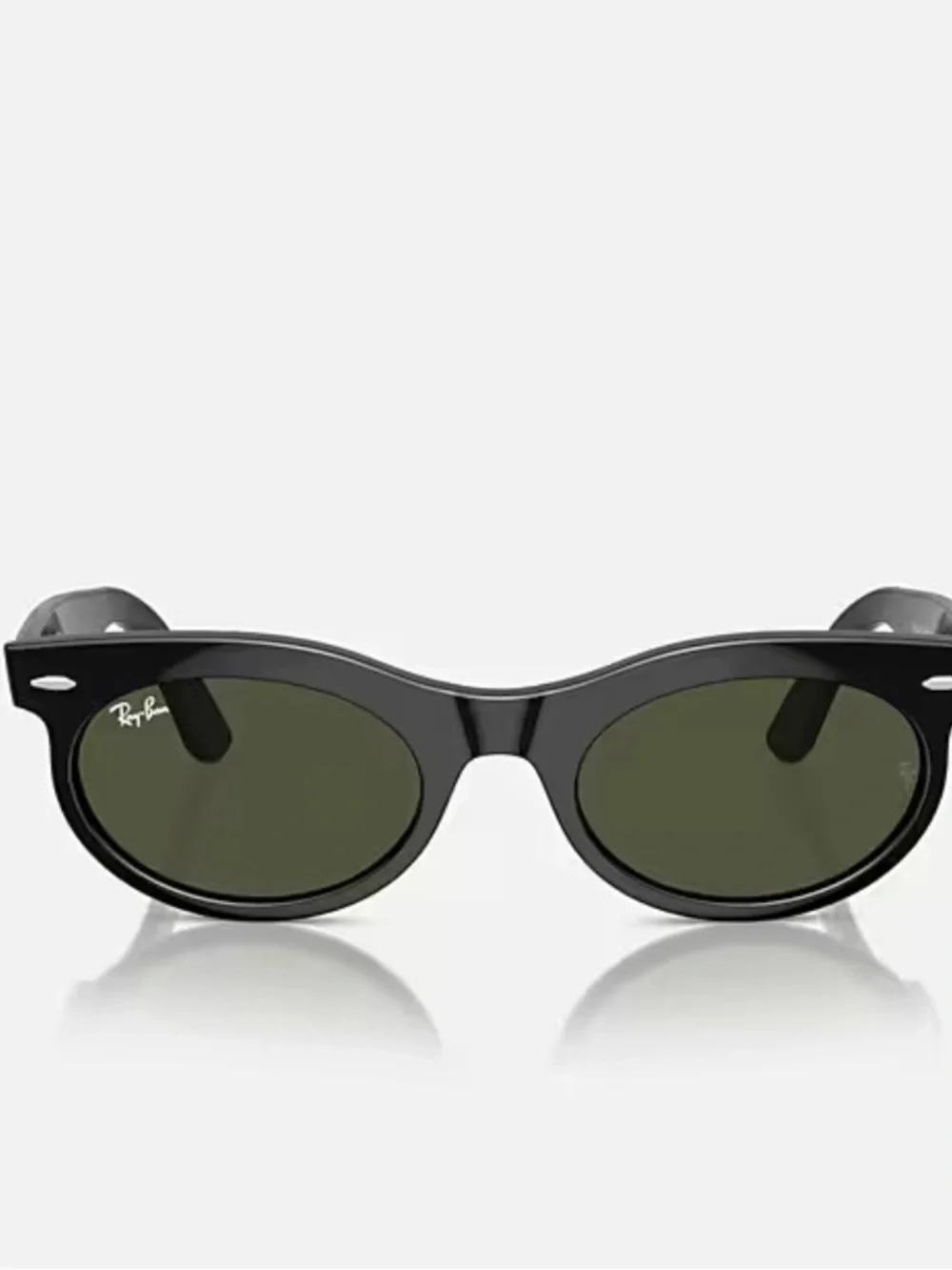 Ray-Ban Oval Wayfarer Black Frames with Green Lenses Sunglasses with a case